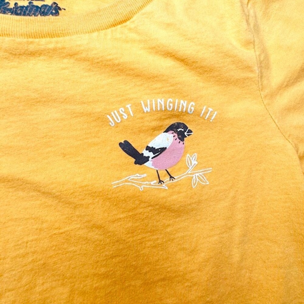 Oshkosh Originals Girls Long Sleeve Yellow TShirt Just Winging It Sz 8 Cotton